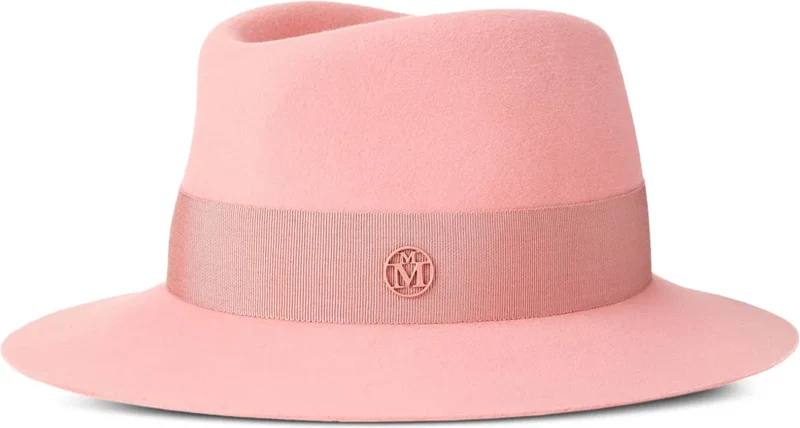 Maison Michel Andre logo plaque-detail wool fedora - Pink