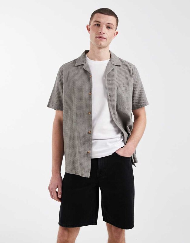 ONLY & SONS Edge straight fit denim shorts in washed black