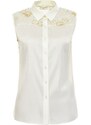 Dressarte Paris Gold lace silk blouse