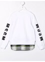 MSGM Kids logo crew-neck sweatshirt - White