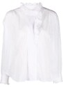 MARANT ÉTOILE ruffled high-neck blouse - White