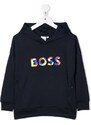 BOSS Kidswear logo-print hoodie - Blue
