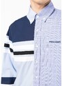 Palmer spliced-detail button-down shirt - Blue