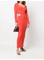 AERON Viviere ribbed-knit maxi dress - Red