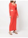 AERON Viviere ribbed-knit maxi dress - Red