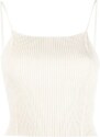 AERON ribbed-knit cropped top - Neutrals