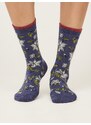 Thought Fashion UK Bambusové ponožky Sketchy Floral blue 37-40