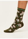 Thought Fashion UK Bavlněné ponožky Summer Poppies green 37-40