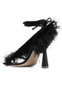 Sebastian Milano Marie A. 110mm feather-trim sandals - Black