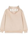 MSGM Kids logo-print zippered hoodie - Brown
