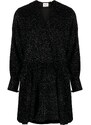 MARANT ÉTOILE shimmer long-sleeve dress - Black
