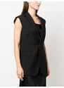 Atlein wool-blend sleeveless blazer - Black