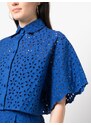 PINKO floral-motif perforated shirt - Blue