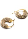 Pearl Octopuss. Y gold-plated crystal hoop earrings