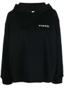 PINKO logo-print cotton hoodie - Black
