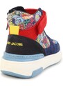 Marc Jacobs Kids graphic-print high-top leather sneakers - Blue
