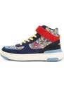 Marc Jacobs Kids graphic-print high-top leather sneakers - Blue