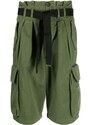 PINKO belted cotton cargo shorts - Green