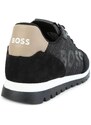 BOSS Kidswear logo-print lace-up sneakers - Black