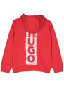 HUGO KIDS logo-print drawstring hoodie - Red
