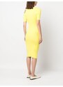 AERON cut-out ribbed-knit midi dress - Yellow