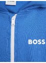 BOSS Kidswear logo-print hooded cardigan - Blue