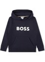 BOSS Kidswear logo-print cotton hoodie - Blue
