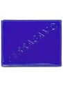Ferragamo logo-embossed patent-leather cardholder - Blue