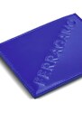 Ferragamo logo-embossed patent-leather cardholder - Blue