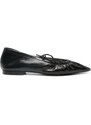Bimba y Lola pointed-toe leather ballerina shoes - Black