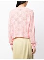 tout a coup button-up crochet-knit cardigan - Pink