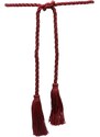 PAULA silk tassel-edge rope belt - Red