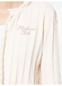 Musium Div. logo-embroidered ribbed cardigan - Neutrals