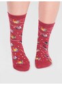 Thought Fashion UK Bavlněné ponožky Skiing Cat red 37-40