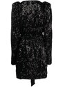 ROTATE BIRGER CHRISTENSEN sequinned-tulle wrap minidress - Black