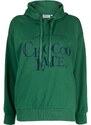 CHOCOOLATE logo-embroidered cotton hoodie - Green