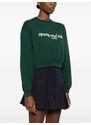 Sporty & Rich logo-print cropped sweatshirt - Green
