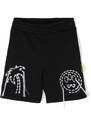 Barrow kids embroidered cotton shorts - Black