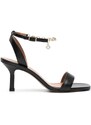 Maje chain-link leather sandals - Black