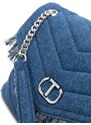 TWINSET Oval-T denim shoulder bag - Blue
