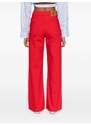 Maje Clover-plaque high-rise wide-leg jeans - Red