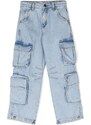 Barrow kids denim cargo trousers - Blue