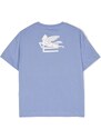 ETRO KIDS embroidered-logo cotton T-shirt - Blue