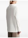 12 STOREEZ high-neck cotton zip shirt - White