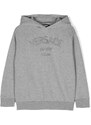 Versace Kids logo-embroidered cotton hoodie - Grey