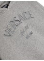 Versace Kids logo-embroidered cotton hoodie - Grey
