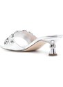 SANDRO 60mm crystal-embellished leather mules - Silver