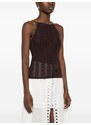 SANDRO x Louis Barthélemy beaded knitted top - Brown