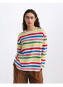 Thinking MU Emily Multicolor Striped Long Sleeve T-Shirt STRIPES