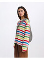 Thinking MU Emily Multicolor Striped Long Sleeve T-Shirt STRIPES